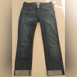 Hudson Ginny Crop Cuffed Crop Stretch Blue Jeans NWT $189 Size 24